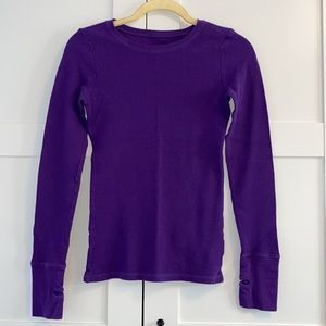 Arizona: Long sleeved purple knit Henley t-shirt- size medium